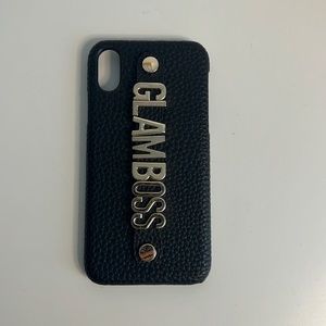 iPhone X black leather case “GLAMBOSS”